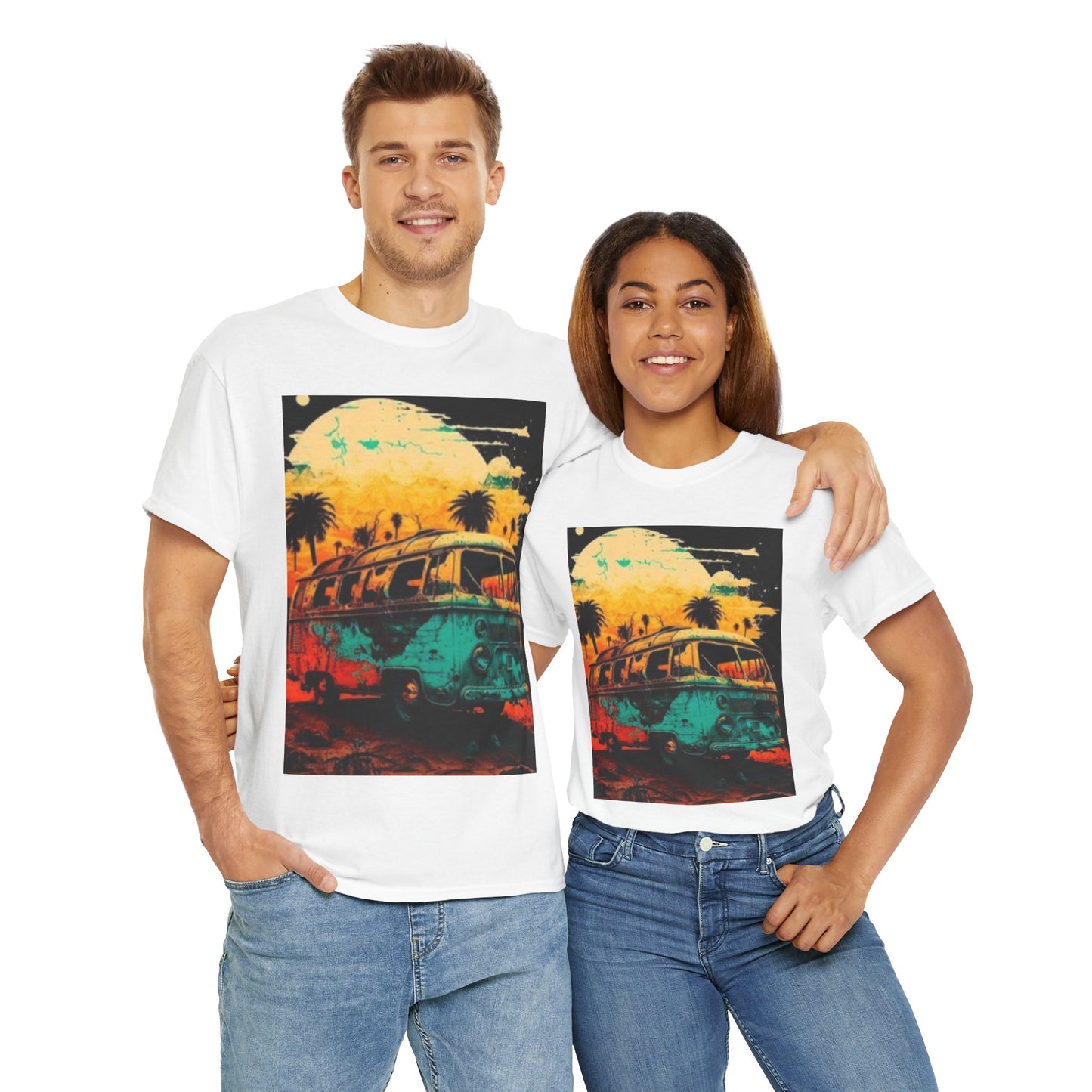 Vibrant Retro Van Unisex T.shirt