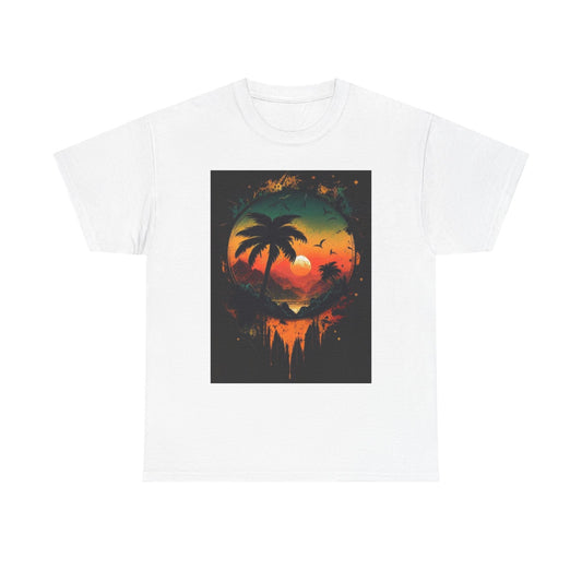 Tropical Sunset Unisex  Cotton T-Shirt